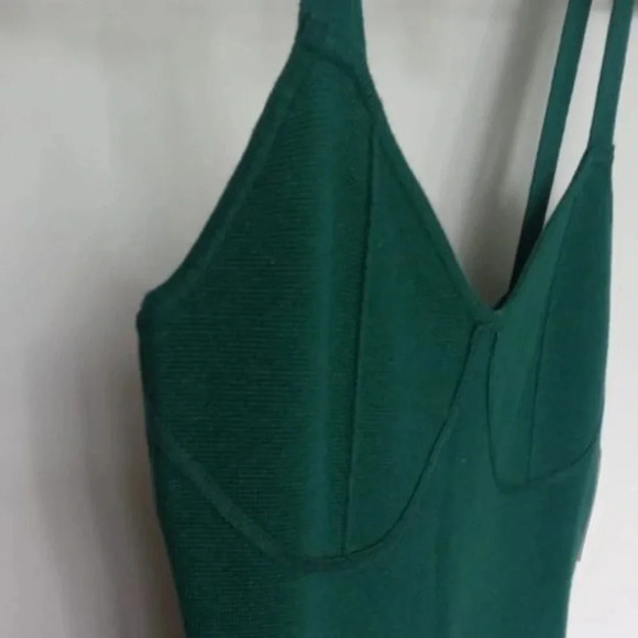 Abercrombie & Fitch Women's emerald green Corset Midi Sweater knit Dress Size M - Picture 4 of 10